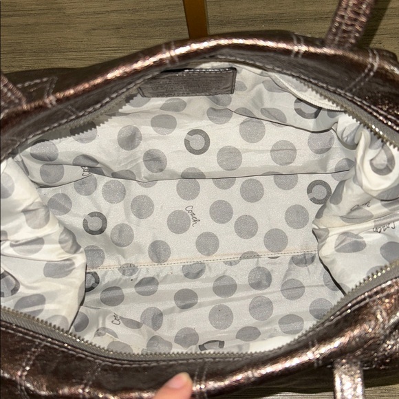Coach Julia Metallic Bronze Shoulder Bag - Picture 9 of 10